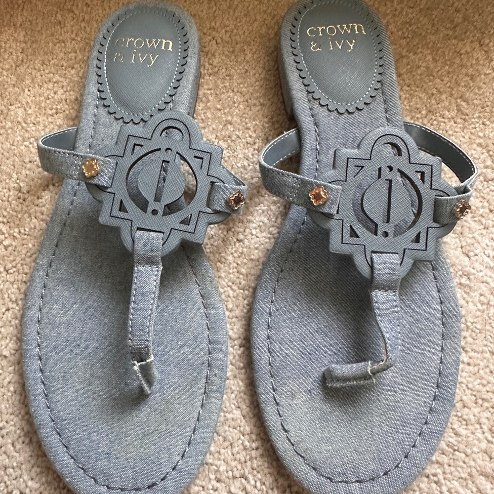 Crown & Ivy Denim Blue Sandals